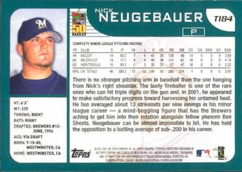 2001 Topps Traded & Rookies #T184 Nick Neugebauer Back