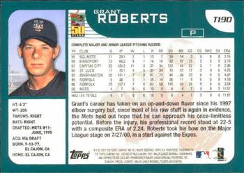 2001 Topps Traded & Rookies #T190 Grant Roberts Back