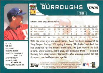 2001 Topps Traded & Rookies #T208 Sean Burroughs Back