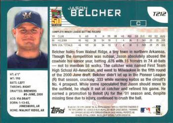 2001 Topps Traded & Rookies #T212 Jason Belcher Back