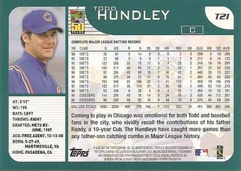 2001 Topps Traded & Rookies #T21 Todd Hundley Back