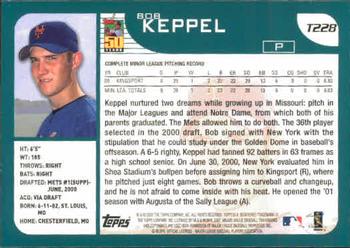 2001 Topps Traded & Rookies #T228 Bob Keppel Back