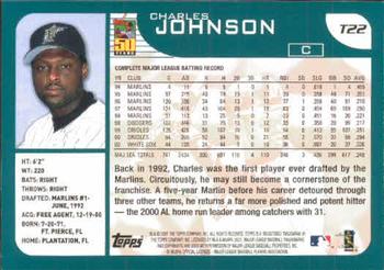 2001 Topps Traded & Rookies #T22 Charles Johnson Back