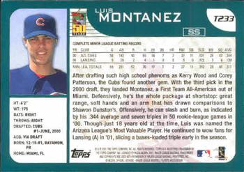 2001 Topps Traded & Rookies #T233 Lou Montanez Back
