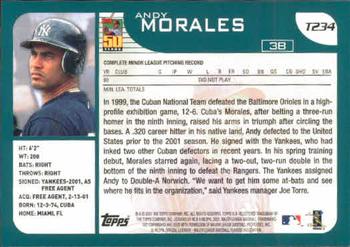 2001 Topps Traded & Rookies #T234 Andy Morales Back