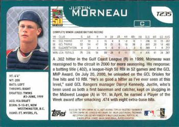 2001 Topps Traded & Rookies #T235 Justin Morneau Back
