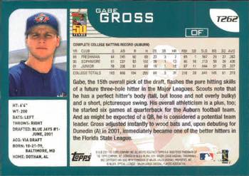 2001 Topps Traded & Rookies #T262 Gabe Gross Back
