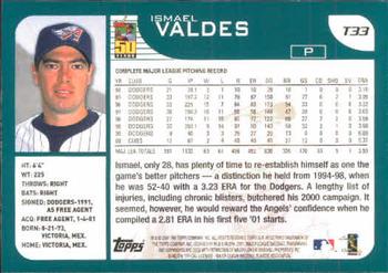 2001 Topps Traded & Rookies #T33 Ismael Valdes Back