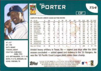 2001 Topps Traded & Rookies #T54 Bo Porter Back