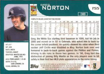 2001 Topps Traded & Rookies #T55 Greg Norton Back