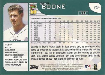2001 Topps Traded & Rookies #T5 Bret Boone Back
