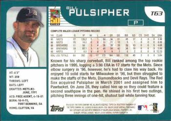 2001 Topps Traded & Rookies #T63 Bill Pulsipher Back