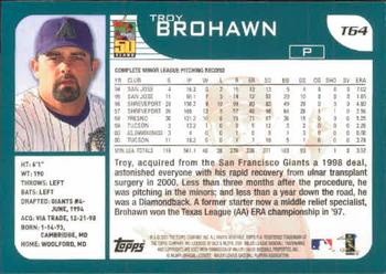 2001 Topps Traded & Rookies #T64 Troy Brohawn Back