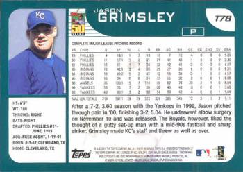 2001 Topps Traded & Rookies #T78 Jason Grimsley Back