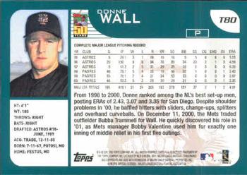 2001 Topps Traded & Rookies #T80 Donne Wall Back