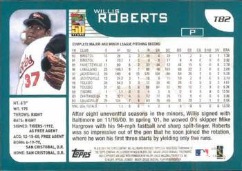 2001 Topps Traded & Rookies #T82 Willis Roberts Back