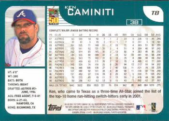 2001 Topps Traded & Rookies #T8 Ken Caminiti Back