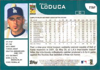 2001 Topps Traded & Rookies #T92 Paul Lo Duca Back