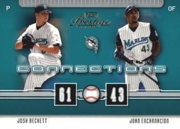 2003 Playoff Prestige - Connections #C-26 Josh Beckett / Juan Encarnacion Front