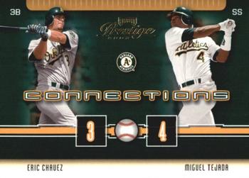 2003 Playoff Prestige - Connections #C-46 Eric Chavez / Miguel Tejada Front
