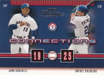 2003 Playoff Prestige - Connections #C-64 Juan Gonzalez / Rafael Palmeiro Front