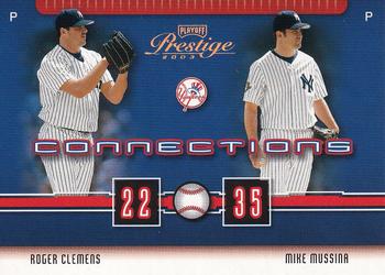 2003 Playoff Prestige - Connections 100 #C-41 Roger Clemens / Mike Mussina  Front