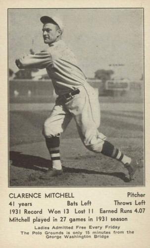 1932 New York Giants Schedule Postcards #NNO Clarence Mitchell Front