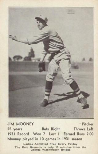 1932 New York Giants Schedule Postcards #NNO Jim Mooney Front