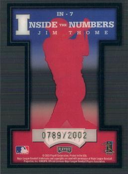 2003 Playoff Prestige - Inside the Numbers #IN-7 Jim Thome Back