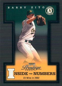 2003 Playoff Prestige - Inside the Numbers #IN-10 Barry Zito Front