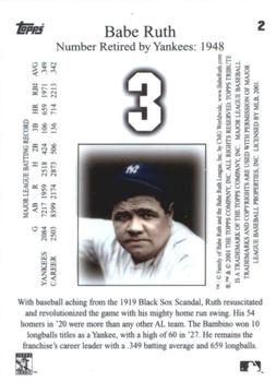 2001 Topps Tribute #2 Babe Ruth Back