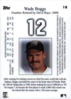 2001 Topps Tribute #10 Wade Boggs Back
