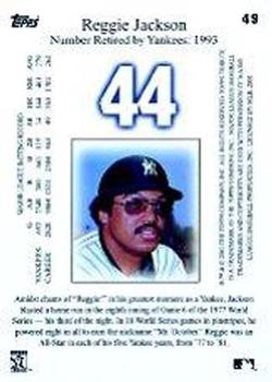 2001 Topps Tribute #49 Reggie Jackson Back
