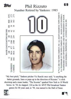 2001 Topps Tribute #69 Phil Rizzuto Back