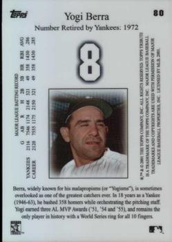2001 Topps Tribute #80 Yogi Berra Back