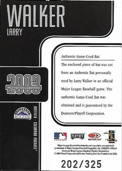 2003 Playoff Prestige - Player Collection Black #NNO Larry Walker Back
