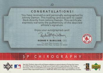 2003 SP Authentic - Chirography #JD Johnny Damon Back