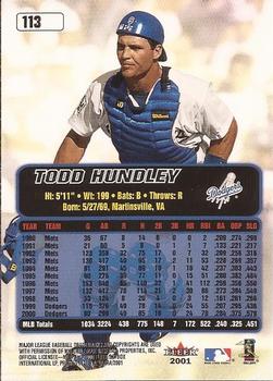 2001 Ultra #113 Todd Hundley Back