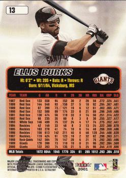 2001 Ultra #13 Ellis Burks Back