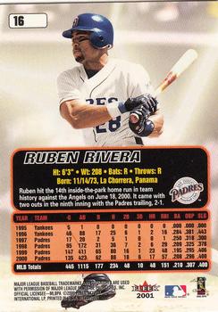 2001 Ultra #16 Ruben Rivera Back