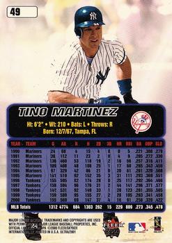 2001 Ultra #49 Tino Martinez Back