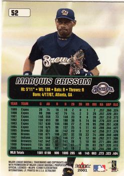2001 Ultra #52 Marquis Grissom Back