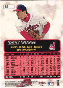 2001 Ultra #56 Dave Burba Back