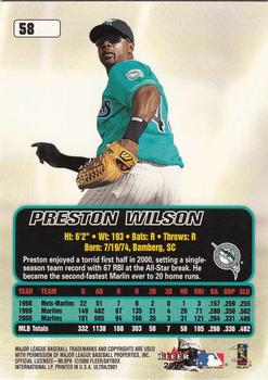 2001 Ultra #58 Preston Wilson Back