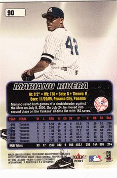 2001 Ultra #90 Mariano Rivera Back