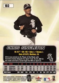 2001 Ultra #103 Chris Singleton Back