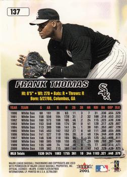 2001 Ultra #137 Frank Thomas Back