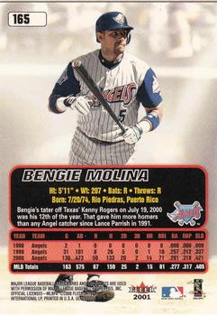 2001 Ultra #165 Bengie Molina Back