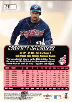 2001 Ultra #211 Manny Ramirez Back