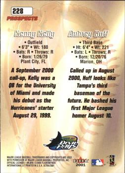 2001 Ultra #228 Kenny Kelly / Aubrey Huff Back